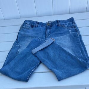 Wit & Wisdom Ripped Crop Straight Leg Jeans, size 10P